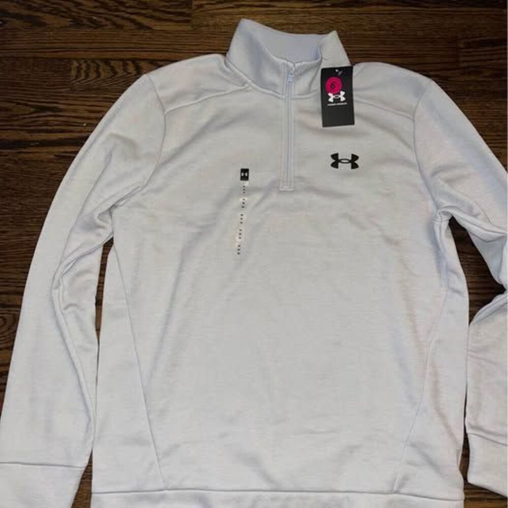 Under Armour Men’s Medium 1/4 Zip Pullover Grey Fleece Lined